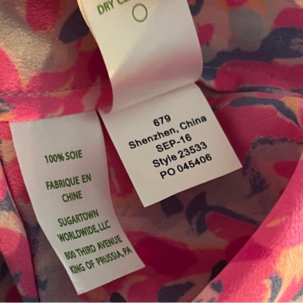Lilly‎ Pulitzer Renato Silk Tunic In Palm Beach Coral Women’s Size Small - Picture 5 of 5
